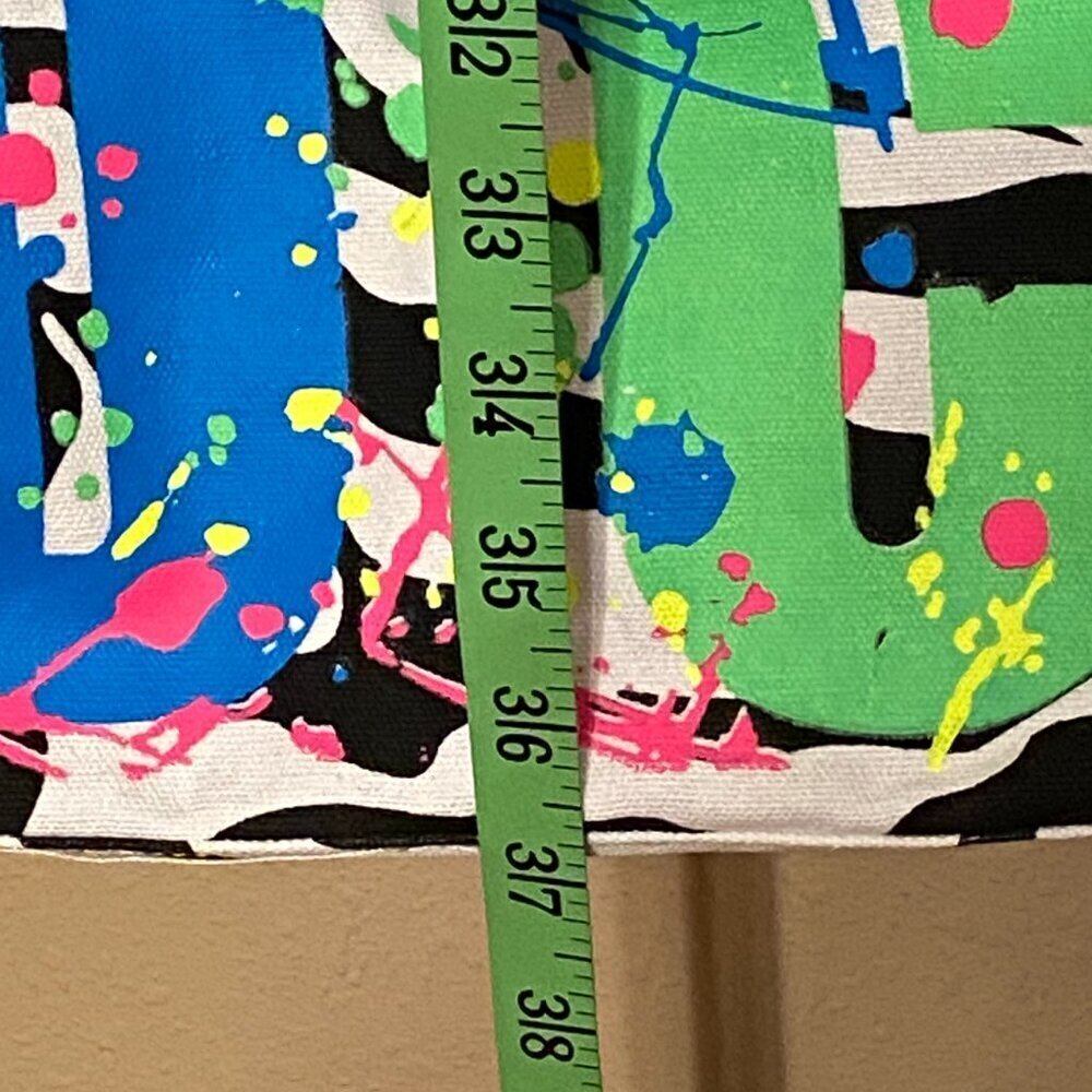 ONE DC I Heart DC Boho Shoulder Tote Bag Zebra Stripes Pink Lining Roomy - Picture 8 of 10